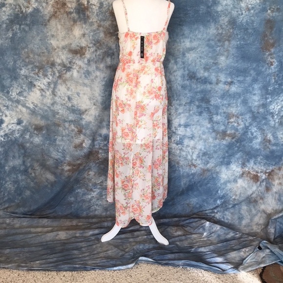 NWT As U wish Junior high low floral spaghetti straps dress Sz S - Picture 4 of 9